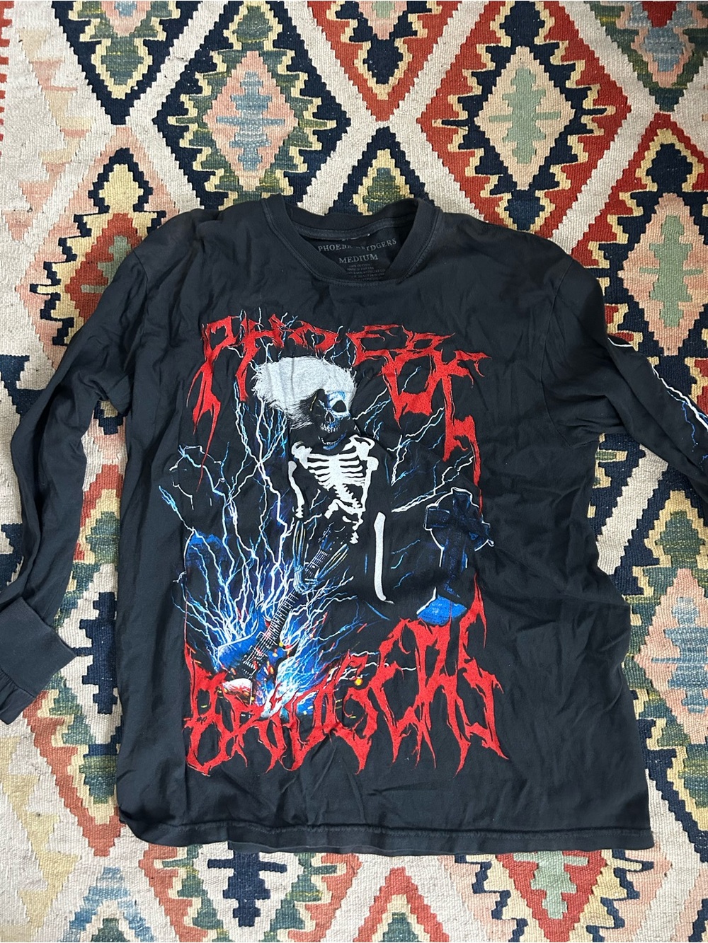 Phoebe Bridgers rock n roll skeleton graphic long sleeve